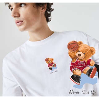 S-5XL Teddy Bear Basketball Slam Dunk Graphic Tee 可爱 泰迪熊 T恤 Adult Unisex Premium Cotton T-Shirts_08