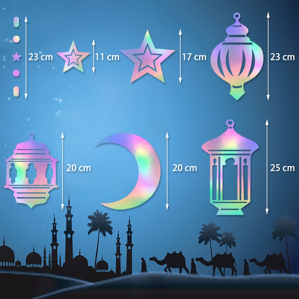 จี้รูปดวงจันทร์-ดาว-พระจันทร์-สําหรับแขวนตกแต่งบ้าน-เทศกาลรอมฎอน-คารีม-อิสลาม-ปาร์ตี้-6-ชิ้น-ต่อแพ็ค