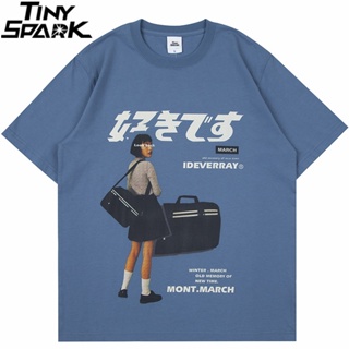 [S-5XL] ผู้ชายTเสื้อHi Ho Streetwear Harajuku T Shirt Girl Jaanese Kanji rint Tshirt 2022 Men Summer Short Sleeve TShirt