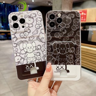 เคสโทรศัพท์มือถือ แบบนิ่ม ลาย Kaws พร้อมช่องใส่บัตร สําหรับ Tecno Spark 9T 8 8T 8P Spark 7 7T 7P 7 Pro Spark 6 Air Spark 6 GO 2020 2021