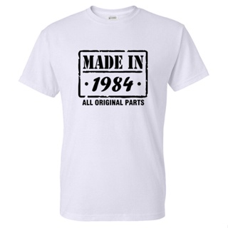 เสื้อยืดผ้าฝ้ายพิมพ์ลายแฟชั่น เสื้อยืดลําลอง แขนสั้น คอกลม พิมพ์ลายกราฟฟิค Made In 1984 แฟชั่นสําหรับผู้ชาย_03