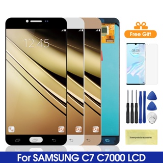 หน้าจอแสดงผล AMOLED C7000 ขนาด 5.7 นิ้ว แบบเปลี่ยน สําหรับ SAMSUNG Galaxy C7 C7000