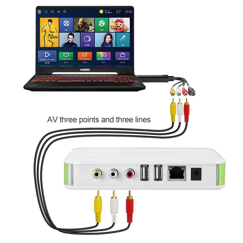 อะแดปเตอร์การ์ดจับภาพเสียง-tv-dvd-vhs-usb2-0-vhs-เป็น-dvd-usb-2-0-4-ช่องทาง