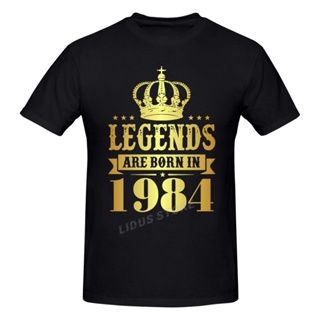 เสื้อยืดแขนสั้น พิมพ์ลายกราฟฟิค Legends Are Born In 1984 38 Years สไตล์ฮาราจูกุ ของขวัญวันเกิด 38 ปี NCZR OYG6_03