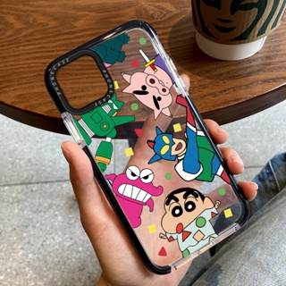 เคสโทรศัพท์มือถือ ซิลิโคนนิ่ม ใส หนา กันกระแทก ลายการ์ตูนชินจัง สําหรับ iPhone 14 13 12 11 Pro Max XR X XS 7 8 SE 2020