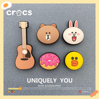 Crocs jibbitz charms Line การ์ตูน รูปแบบ Crocs เครื่องประดับแฟชั่นรองเท้าหัวเข็มขัด Line Friends Crocs charm