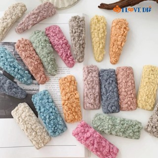 กิ๊บติดผม ผ้าขนแกะ แบบนิ่ม ประดับขนเฟอร์เทียม น่ารัก สุ่มสี แฟชั่นฤดูใบไม้ร่วง และฤดูหนาว