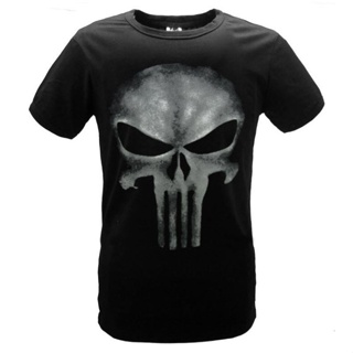 เสื้อยืดคอกลม แขนสั้น ผ้าฝ้าย พิมพ์ลาย The Punisher Skull Ghost Punisher Series คุณภาพสูง พลัสไซซ์ สําหรับผู้ชาย