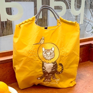 กระเป๋าหูรูด ขนาดใหญ่ จุของได้เยอะ เป็นมิตรกับสิ่งแวดล้อม ปักลายแมวน่ารัก สไตล์ญี่ปุ่น 2023
