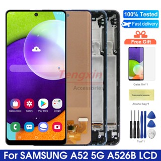 หน้าจอแสดงผลดิจิทัล LCD A52 5G พร้อมกรอบ แบบเปลี่ยน สําหรับ Samsung Galaxy A52 5G A526 A526B A526B/DS