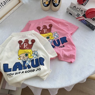 พร้อมส่ง ขายดี เสื้อยืดแขนสั้น ผ้าฝ้าย 100% พิมพ์ลายการ์ตูนน่ารัก ระบายอากาศ สไตล์ญี่ปุ่น เกาหลี แฟชั่นฤดูร้อน สําหรับเด็กผู้หญิง 2023