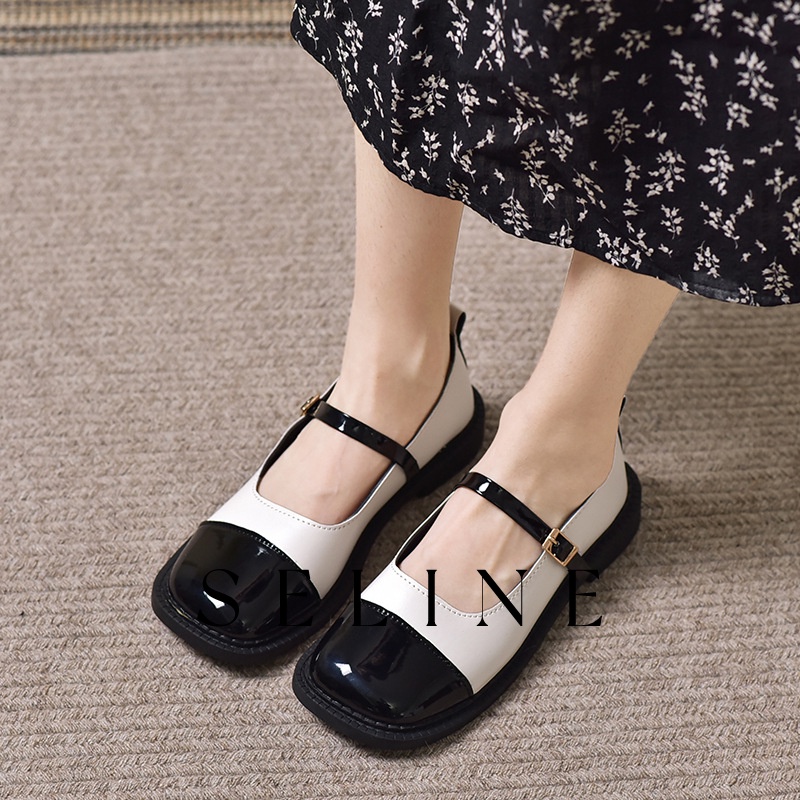 seline-mary-jane-รองเท้าแฟชั่น-รองเท้าหนังผู้หญิง-สไตล์อิงแลนด์-รองเท้าหนังย้อนยุค-comfortable-ทันสมัย-พิเศษ-ทันสมัย-b20g00n-37z230910