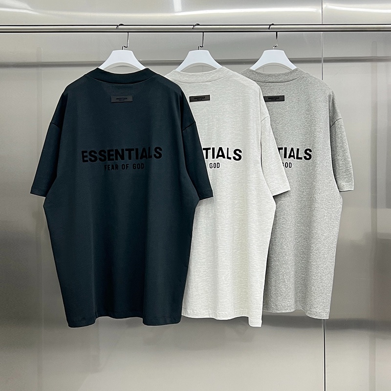 Essentials เสื้อยืด แขนสั้น พิมพ์ลาย โมโนแกรม แถวคู่ ทรงหลวม สําหรับ ...