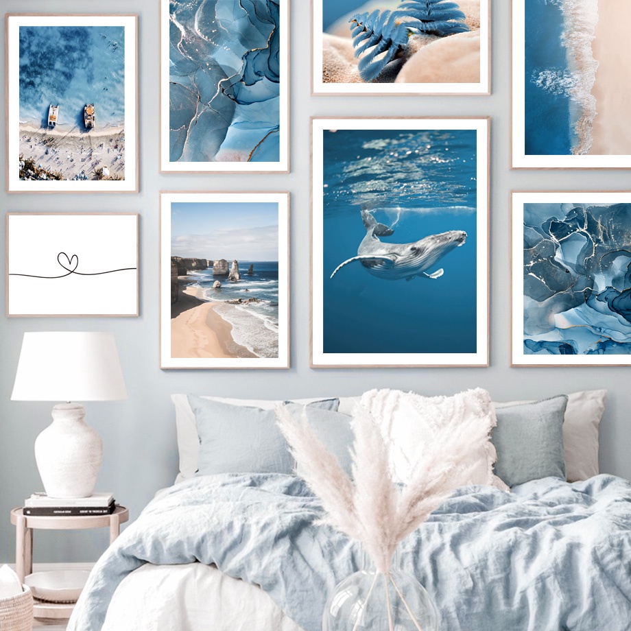 โปสเตอร์ภาพวาดผ้าใบ-ลายหินอ่อน-ปลาวาฬ-แดนดิไลออน-สีฟ้า-สไตล์นอร์ดิก-สําหรับตกแต่งผนัง-ห้องนั่งเล่น
