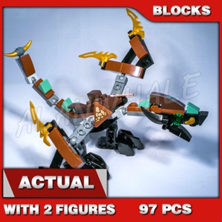 97 ชิ้น Ninjago Coles Dragon Bucko ตระกูลปฏิบัติการสมมุติ 10447 ของเล่นบล็อกก่อสร้าง ของเล่น Kai บล็อกที่เข้ากันได้กับโมเดลก้อนอิฐ 70599