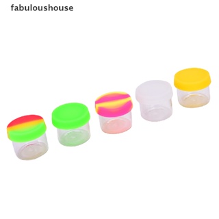 [fabuloushouse] 6ML Silicone Container Jar Glass Wax Oil Storage Lid Non- Mixed Color New Stock