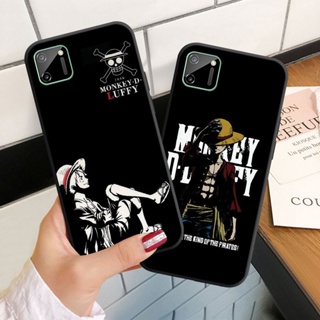 เคสโทรศัพท์มือถือ ซิลิโคนนิ่ม ลาย One Piece สีดํา สําหรับ Realme C1 C2 C3 C11 2021 C12