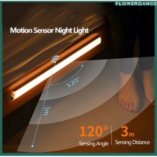 20/30/50ซม. Motion Sensor Night Light Usb ชาร์จไฟ Led แม่เหล็กสำหรับตู้ Corridor ห้องนอนห้องน้ำห้องครัวบันได Flowerdance