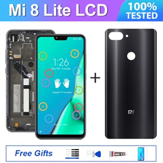 อะไหล่หน้าจอสัมผัส LCD พร้อมแบตเตอรี่ และฝาครอบด้านหลัง แบบเปลี่ยน สําหรับ Xiaomi Mi 8 Lite Mi8 Lite