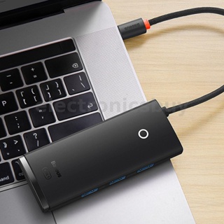 Baseus Lite Series 4 in 1 อะแดปเตอร์ฮับ USB Type-C USB-A เป็น 4 USB 3.0 สําหรับ MacBook Pro Air Huawei Mate 30 USB-C 3.0