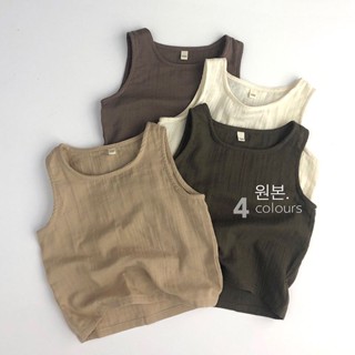 พร้อมส่ง ขายดี ใหม่ เสื้อกั๊กแขนกุด ผ้าฝ้าย สไตล์เกาหลี ญี่ปุ่น ฤดูร้อน สําหรับเด็กผู้ชาย และผู้หญิง