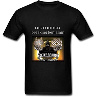 Bobob เสื้อยืดลําลอง แขนสั้น พิมพ์ลาย Disturbed Breaking Benjamin คุณภาพสูง สไตล์เกาหลี สําหรับผู้ชาย
