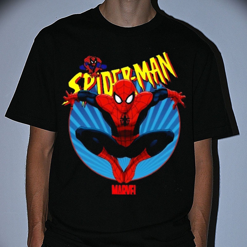 spider-man-psycho-crucify-เสื้อยืดโอเวอร์ไซส์-spider-man-psycho-crucify-marvel-avengers-print-shirt-เสื้อยืดโอเวอร์ไ