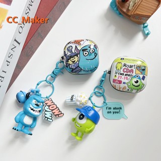 Samsung Galaxy Buds2 Pro Case Cartoon Monsters University Keychain Pendant Samsung Galaxy Buds2 Shockproof Case Cover Solid Color Silicone Soft Case Protective Cover Cute Pendant Black Soft Case Samsung Buds Pro/Buds Live Case Cover