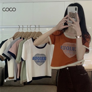 Coco~เสื้อยืด เสื้อยืดสั้น แฟชั่นเวอร์ชั่นเกาหลี เสื้อลำลอง