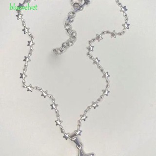 Bluevelvet สร้อยคอโชคเกอร์ จี้รูปดาวห้าแฉก Y2k เครื่องประดับสตรี