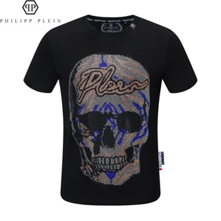 New Style Philip T-Shirt PHILIPP PLEIN PP Short-Sleeved Skull Hot Rhinestone Pure Cotton Slim-Fit Fashion Casual Hi_01