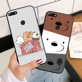 เคสโทรศัพท์มือถือ ซิลิโคนนิ่ม ลายหมีเปลือยสามตัว สําหรับ Huawei Y7 Prime 2017 Pro 2018 2019