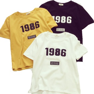Women Korean t shirt 1986 Printed clothes short sleeve t-shirt_03