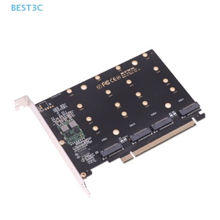 Best3c 4 พอร์ต M.2 NVMe SSD เป็น PCIE X16M คีย์ฮาร์ดไดรฟ์ แปลงการ์ดขยาย ขายดี