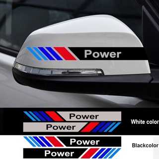 สติกเกอร์สะท้อนแสง PVC ป้องกันรอยขีดข่วน แบบสากล สําหรับติดตกแต่งกระจกมองหลังรถยนต์ BMW X1 X2 X3 5 Series 2 ชิ้น