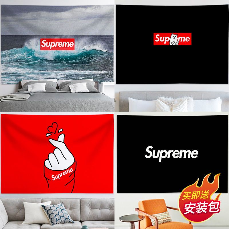 พรมปูพื้นหลัง-ลาย-supreme-แบบเรียบง่าย-สไตล์นอร์ดิก-สําหรับตกแต่งบ้าน-ห้องนอน