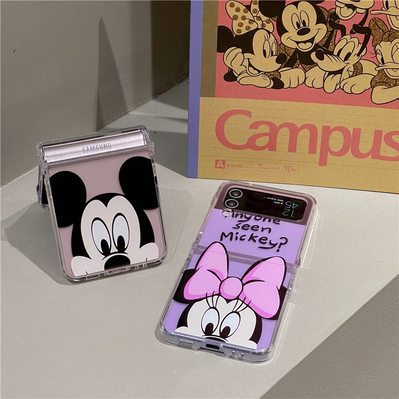 เคสโทรศัพท์มือถือ-pc-แข็ง-ปิดด้านหลัง-ลายการ์ตูนมิกกี้-มินนี่เมาส์-สําหรับ-samsung-galaxy-z-flip-3-z-flip-4-zflip3-zflip4