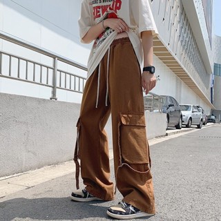 MNO.9 Cargo Pants 2217 กางเกงคาโก้เอวยืดชาย กางเกงขายาวชาย กางเกงคาร์โก้ กางเกงผู้ชาย สีเขียวเข้ม สีน้ำตาล