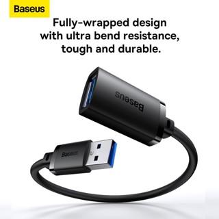 Baseus สายเคเบิลต่อขยาย USB 3.0 ตัวผู้ เป็นตัวเมีย 3.0 2.0 0.5 ม. 1 ม.2 ม.5 ม. สําหรับสมาร์ททีวี PS4 แล็ปท็อป คอมพิวเตอร์