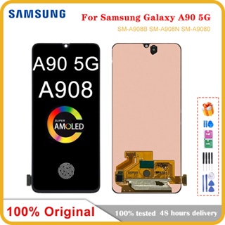 อะไหล่หน้าจอสัมผัสดิจิทัล AMOLED LCD แบบเปลี่ยน สําหรับ Samsung Galaxy A90 5G A908B A908N A9080 Galaxy A90