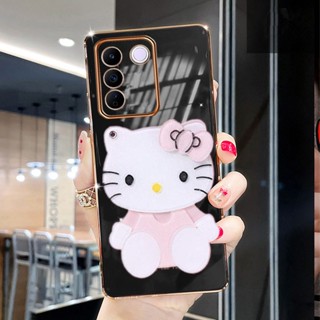 เคสโทรศัพท์มือถือ แบบนิ่ม ลายแมวน่ารัก สีชมพู สําหรับ VIVO V29 5G VIVOV29