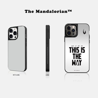 Casetify X The Mandalorian This Is The Way เคสโทรศัพท์มือถือแบบกระจกแข็ง ลายโลโก้แกะสลักตัวอักษร สีดํา สีเงิน พร้อมกล่อง สําหรับ IPhone 12 13 14 Pro Max