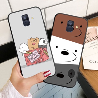 เคสโทรศัพท์มือถือ ซิลิโคนนิ่ม ลายหมีเปลือยสามตัว สําหรับ Samsung Galaxy A6 A6+ A8 A8+ Plus A7 A9 2018