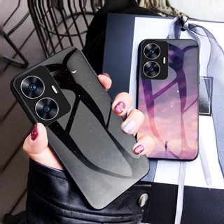 กรณี Realme C55 ฝาครอบกรณี Gradient Starry Glass Casing RealmeC55 เคสโทรศัพท์ Back Cover