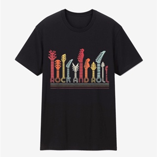 [S-5XL] เสื้อยืด พิมพ์ลาย D9 Rock And Roll Guitar Bass Music Rocker สไตล์วินเทจ แฟชั่นเรโทร