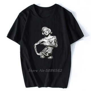 [S-5XL] เสื้อยืด ผ้าฝ้าย พิมพ์ลาย Marilyn Monroe Rockabilly Tattoo Herren สไตล์ฮิปฮอป ฮาราจูกุ สําหรับผู้ชาย และผู้หญิง