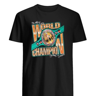 Wbc World ChampionShirt 1 เสื้อยืดลําลองสําหรับผู้ชายผ้าฝ้ายแขนยาวคอกลมพิมพ์ลาย