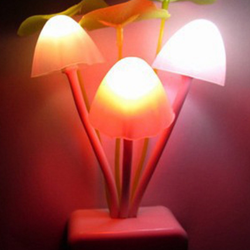 โคมไฟกลางคืน-led-รูปเห็ด-และดอกไม้-แบบเสียบปลั๊ก