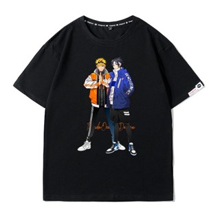 เสื้อยืดแขนสั้น Naruto การ์ตูนอะนิเมะ Naruto ชุด Sasuke เสื้อยืดแขนสั้นS-5XL