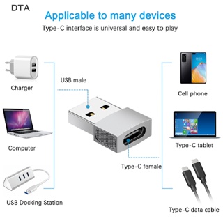 Dta อะแดปเตอร์แปลง Type-C เป็น USB3.1 ตัวเมีย USB2.0 เป็น USB-C ถ่ายโอนข้อมูลโทรศัพท์มือถือ เข้าได้กับอุปกรณ์ส่วนใหญ่ DT